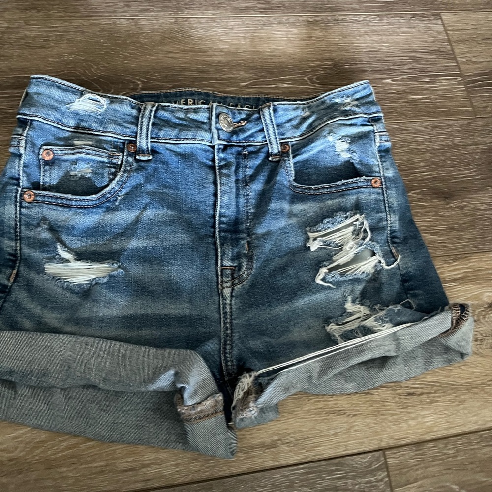 American eagle women’s size 6 denim shorts, next level stretch